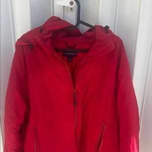 Lands' End M/P Women's Vibrant Red Foldup Hooded Jacket